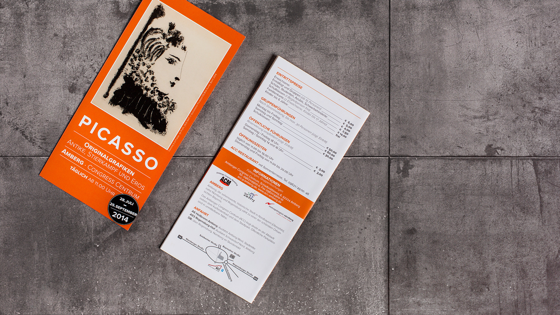 Grafikdesign für die Picasso-Ausstellung im Amberger Congress Centrum - Flyer