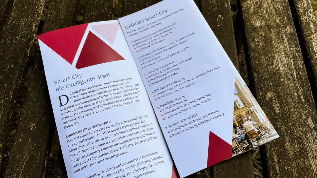 Grafikdesign für die Smart City Amberg - Folder - Innenseiten