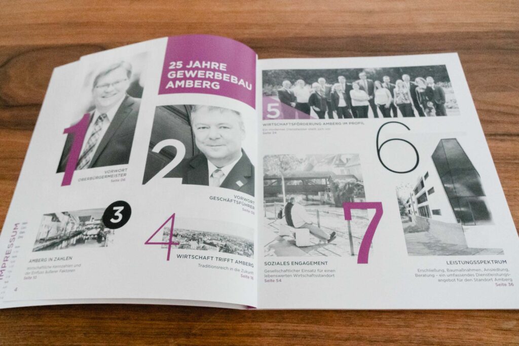 STILAGENT-Werbeagentur-Gestaltung-Broschüre-Wirtschaftsfoerderung-Amberg-06 STILAGENT Grafikdesign Gestaltung der Broschüre für die Gewerbebau Amberg GmbH - Inhaltsverzeichnis