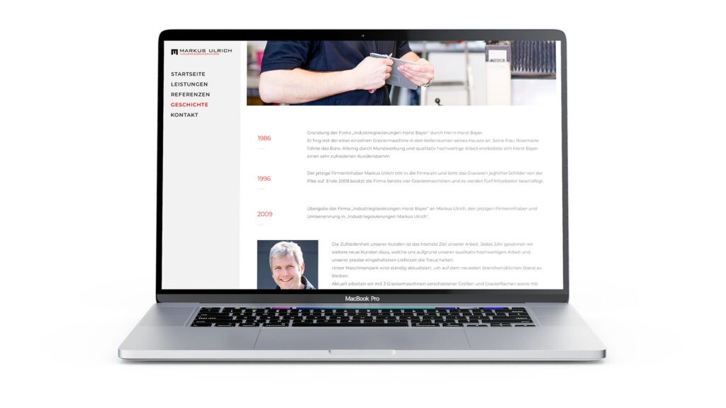 Homepage Markus Ulrich - Webdesign